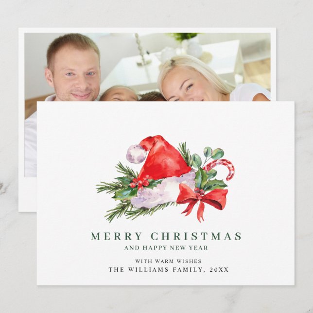 Julig jultomte hatt jul FOTO hälsning H Julkort (Fram/baksida)