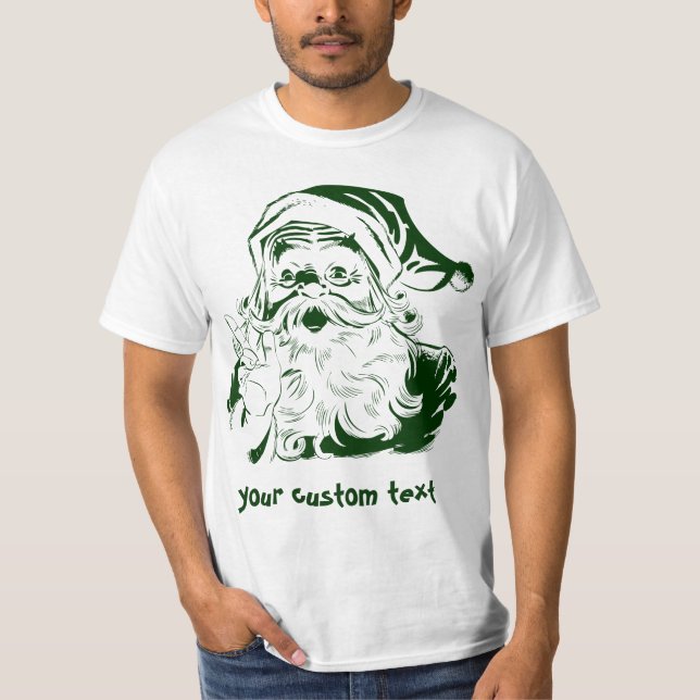 Julig jultomte i grönt Vintage T-shirt (Framsida)