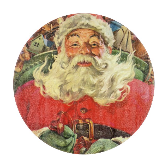 Julig jultomte i släde med leksaker (Framsidan)