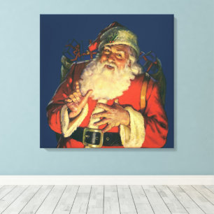 Julig jultomte med leksaker canvastryck