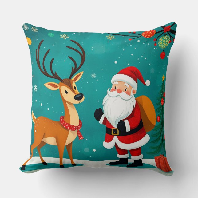 Julig jultomte med renar kudde (Framsida)