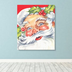 Julig jultomte med sin hatt canvastryck