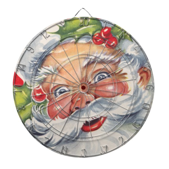 Julig jultomte med sin hatt darttavla (Framsidan)