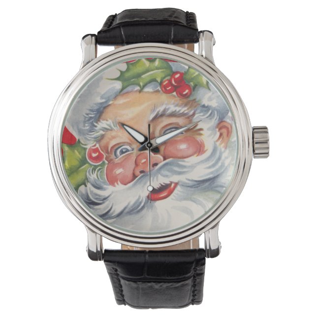 Julig jultomte med sin mössa armbandsur (Framsida)
