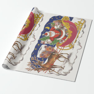 Julig jultomte med släde presentpapper