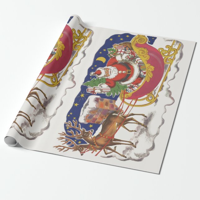 Julig jultomte med släde presentpapper (Utrullad)