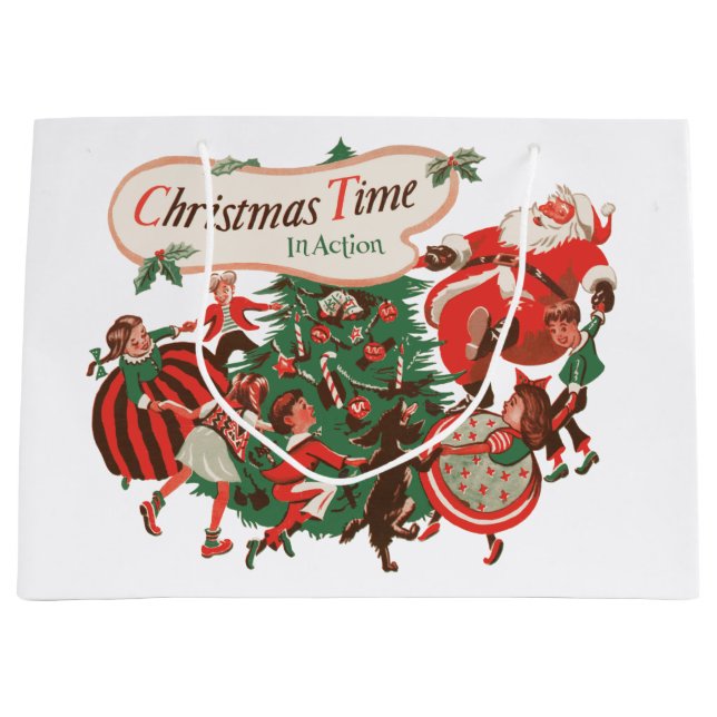 Julig jultomte och dansande barn (Framsidan)