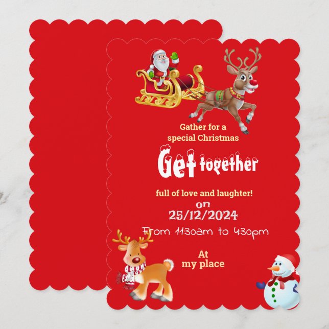 Julig julträff inbjudningar (Fram/baksida)