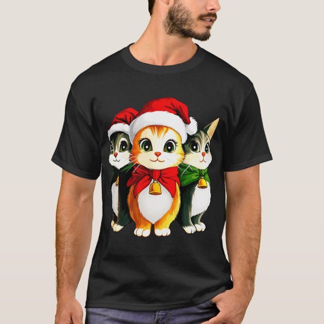 Julig katt T-Shirt (Framsida)
