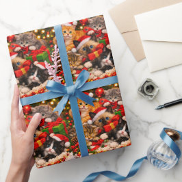 Julig Katten Julförpackningspapper Presentpapper
