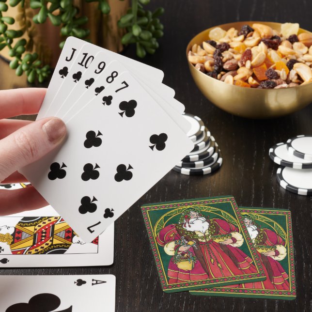 Julig klassisk jul, Tomte med järnspetsblad Casinokort (På plats)