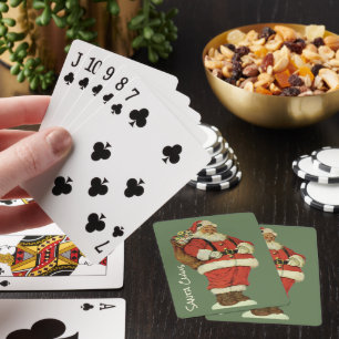 Julig klassisk jul, viktoriansk tomte med leksaker casinokort