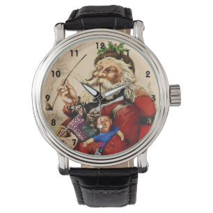 Julig klassisk jul, viktoriansk tomte pip-leksaker armbandsur