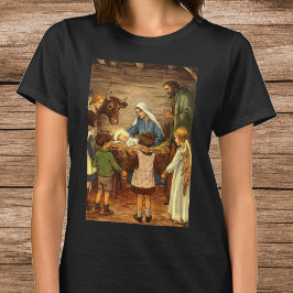 Julig klassisk nativity med Jesusbarnet Tee