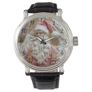 Julig konstnärlig skildring av Tomte Armbandsur