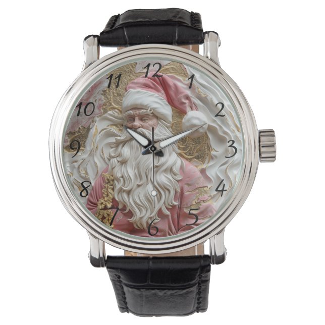Julig konstnärlig skildring av Tomte Armbandsur (Framsida)