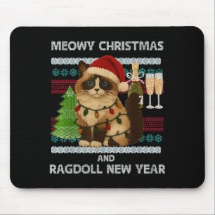 Julig Meowy Rolig Ragdoll Katt Jultomte Hatt Fula Musmatta