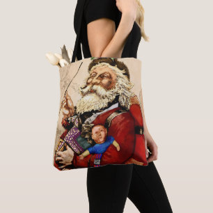 Julig nostalgi, viktorianska Santa Claus-rörleksak Tygkasse
