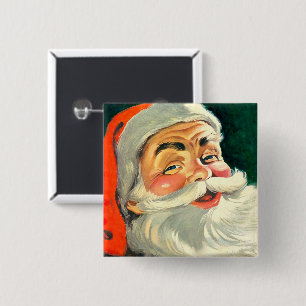 Julig Retro 50-tals Jul tomte Knapp