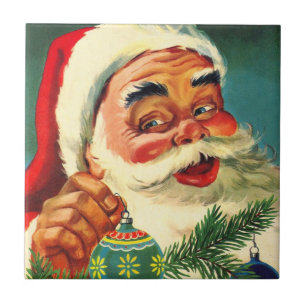 Julig Retro 50-tals jultomte Kakelplatta