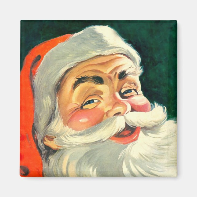 Julig Retro 50-tals jultomte Magnet (Framsidan)