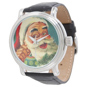 Julig Retro 50-tals Santa Claus Armbandsur