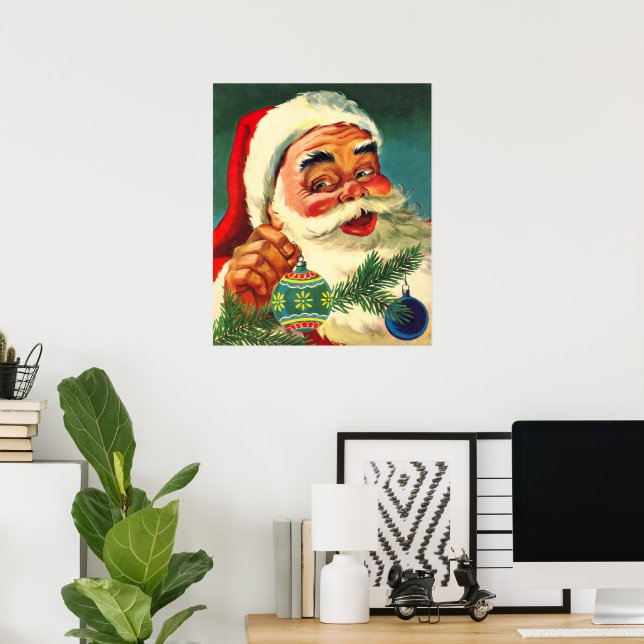Julig Retro 50-tals Santa Claus Poster (Hemmakontoret)