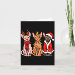 Julig Retro Sphynx Katt Jul Tomte Renar Kort