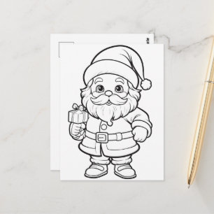 Julig Santa barn färgläggning  Vykort
