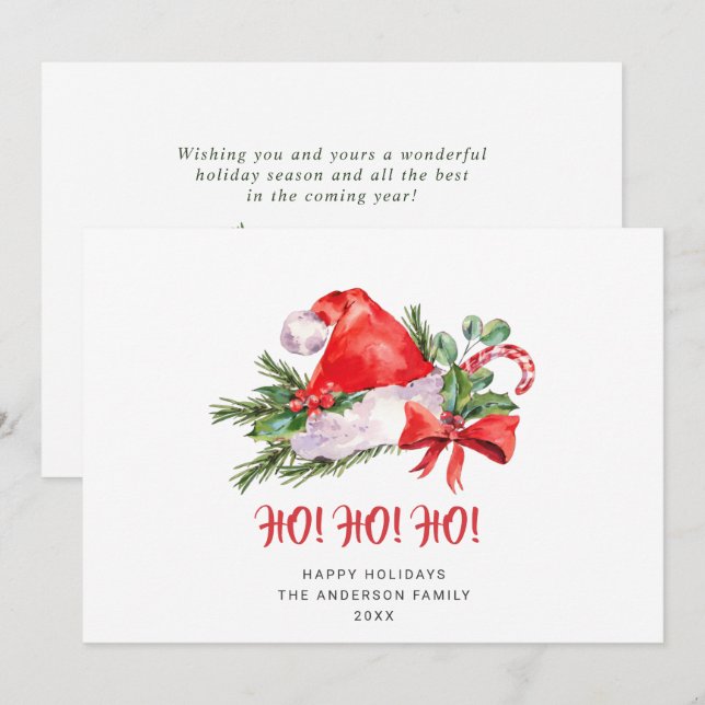 Julig Santa Claus-mössa Julhälsning Julkort (Fram/baksida)