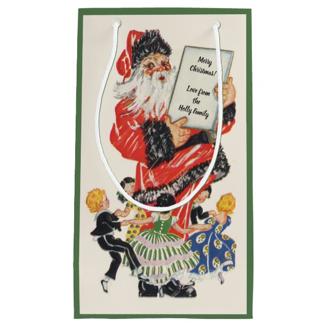Julig Santa Claus och barn dansar (Framsidan)