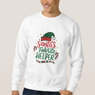 Julig Santa Hjälpare Jul Tröja för Män Lång Ärmad Tröja