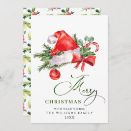 Julig Santa Klaus hatt julhälsning Julkort