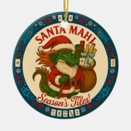 Julig Santa Mahj-ornament Julgransprydnad Keramik