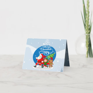 Julig Santa och Vänner Julkort Helgkort