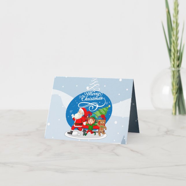 Julig Santa och Vänner Julkort  Helgkort (Framsida)