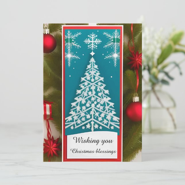 Julig snöflinga julkort (Stående Fram)