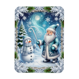 Julig snöig julscen magnet