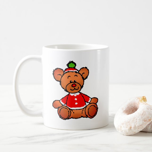 Julig Teddybjörn-design Kaffemugg (Med munk)