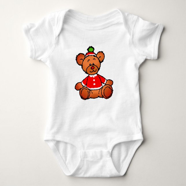 Julig Teddybjörn Design T Shirt (Framsida)