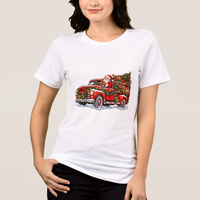Julig Tomte Jullastbil T Shirt (Framsida)