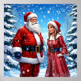 Julig Tomte och fru Tomte Poster