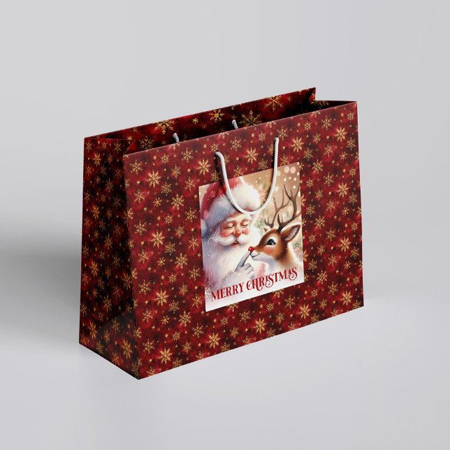 Julig Tomte och Rudolf Barn Semesterpresent  (Festive Santa Claus and Rudolph Kids Holiday Gift Bag

)