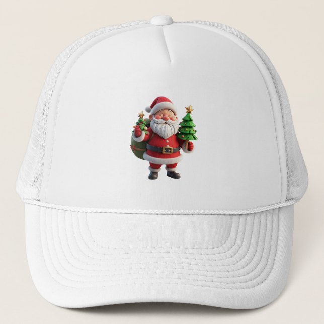 Julig Tomte som håller julgran Keps (Framsida)