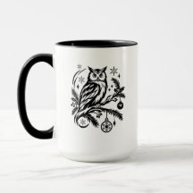 Julig uggla kaffemugg
