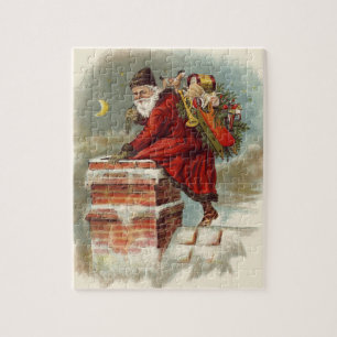 Julig Victorian Saint Nicholas på taket Pussel