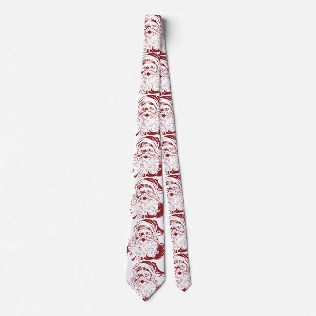 Julig Vintage, Retro Glädjerik Tomte i Rött Slips (Framsida)