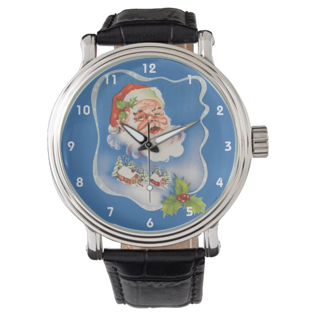 Julig Vintage Santa Claus Armbandsur (Framsida)