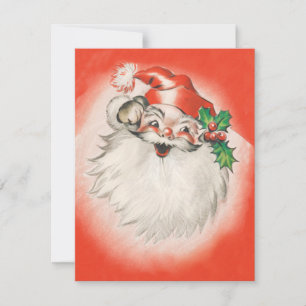 Julig Vintage Santa Claus från 50-talet Julkort