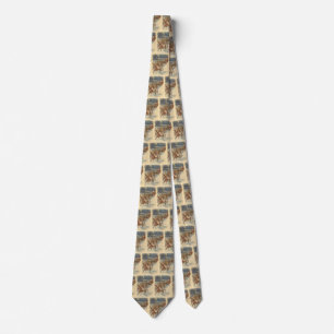Julig Vintage Santa Claus Släde med Renar Slips